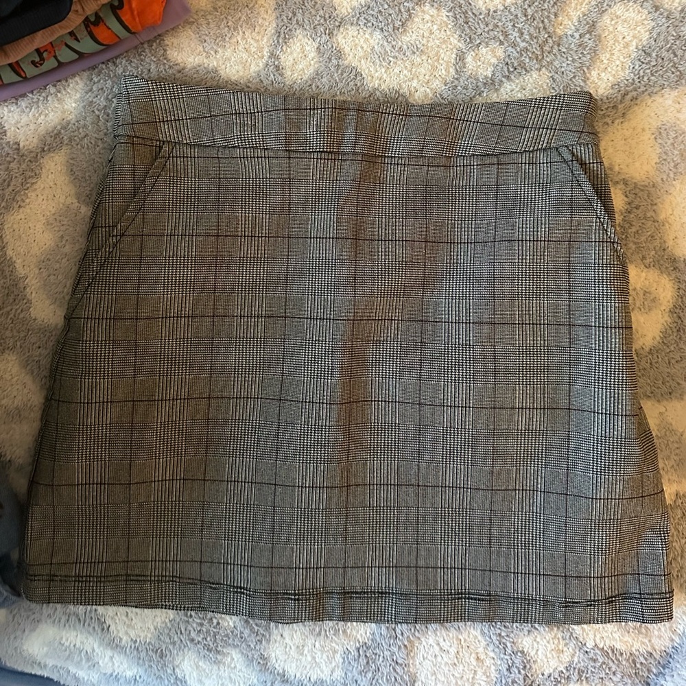 Shinestar Gray Checkered Mini Skirt